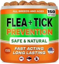 Natural Flea & Tick Prevention For Dogs Chewable Tablets - Flea & Tick Control Supplement - Oral Flea Pills For Dogs - All Breeds And Ages - Soft Chews Made In USA -Dog Supply Store 51qOBrDOjDL. AC