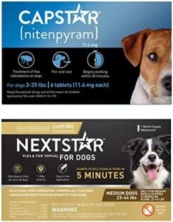 CAPSTAR (nitenpyram) Oral Flea Treatment For Dogs, Fast Acting Tablets Start Killing Fleas In 30 Minutes, Medium & Large Dogs (Over 25 Lbs), 6 Doses 19 CAPSTAR (nitenpyram) Oral Flea Treatment For Dogs, Fast Acting Tablets Start Killing Fleas In 30 Minutes, Medium & Large Dogs (Over 25 Lbs), 6 Doses -Dog Supply Store 51qYN0ocAvL. AC