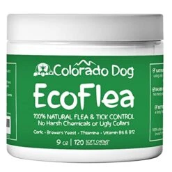 EcoFlea By ColoradoDog - All Natural Chewable Dog Treats For Flea And Tick Treatment And Prevention - 120 Count - No Chemicals, No Mess, No Collars