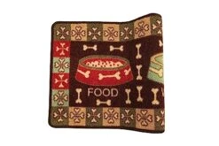 Pet Bone Food And Water Runner Rug Brown Multi Color Slip Skid Resistant Rubber Backing Pet Friendly Washable Rug Runners (Brown, 20" X 59") -Dog Supply Store 51rqUqUO8RL