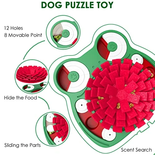 Lalolee Dog Puzzle Toys, 3-in-1 Dog Puzzles With Licking Pad And Slow Food, Stress Relief Interactive Dog Toy For Feeding (Green) 4 Lalolee Dog Puzzle Toys, 3-in-1 Dog Puzzles With Licking Pad And Slow Food, Stress Relief Interactive Dog Toy For Feeding (Green) - Image 2