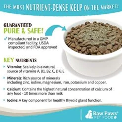Raw Paws Organic Sea Kelp For Dogs & Cats, 8-oz - Iodine Rich For Thyroid, Digestive & Immune Health - Seaweed Powder For Dogs, Sea Kelp For Cats, Kelp Supplement For Dogs, Dried Kelp Powder For Dogs -Dog Supply Store 51tlgwERvuL