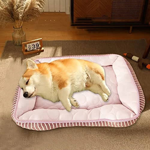 DXYDSC Summer Mat For Dogs Cats Pet Self Mat Soft Rectangle Washable Bed Cushion For Small Medium Large Breed Metal Dog Bowl Slow Feeder (B, One Size) 3 DXYDSC Summer Mat For Dogs Cats Pet Self Mat Soft Rectangle Washable Bed Cushion For Small Medium Large Breed Metal Dog Bowl Slow Feeder (B, One Size)