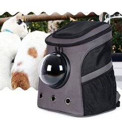 JOZZY Pet Travel Bag Large Pet Backpack Portable Space Capsule Breathable Window Cat Carrier Dog Bag Pets Products Accessories Portable Travel Bags (Color : Gold) -Dog Supply Store 51uA8G1HMTL