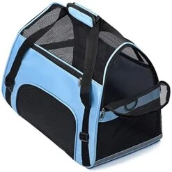 JOZZY Pet Travel Bag Portable Travel Carrying Dog Bag Breathable Waterproof Pet Backpack Dog Carrier Pet Handle Bags Pet Transport Cat Bags Outdoor (Color : Blue, Size : Medium)
