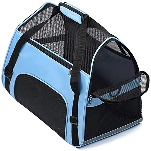 JOZZY Pet Travel Bag Portable Travel Carrying Dog Bag Breathable Waterproof Pet Backpack Dog Carrier Pet Handle Bags Pet Transport Cat Bags Outdoor (Color : Blue, Size : Medium) 3 JOZZY Pet Travel Bag Portable Travel Carrying Dog Bag Breathable Waterproof Pet Backpack Dog Carrier Pet Handle Bags Pet Transport Cat Bags Outdoor (Color : Blue, Size : Medium)