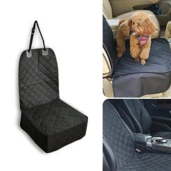 ZKFAR Pack-1 Waterproof Car Seat Protector, Front Seat Dog Cover For Car, Non-Slip Durable Front Seat Covers For Cars, Trucks, SUV (Black)