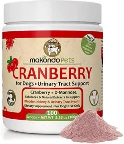 Dog Cranberry Supplement - Natural Dog UTI Treatment & Kidney Support For Dogs. Dog Supplement Powder Same As Cranberry Pills For Dogs. Puppy Supplies For Dog Pee Health - Dog Incontinence Product -Dog Supply Store 51v80KVD3XL. AC
