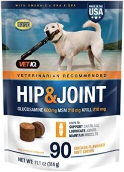 VetIQ Hip & Joint Supplement For Dogs, Anti Inflammatory Joint Support, Glucosamine, MSM, And Krill, Chicken Flavored Soft Chews, 180 Count 21 VetIQ Hip & Joint Supplement For Dogs, Anti Inflammatory Joint Support, Glucosamine, MSM, And Krill, Chicken Flavored Soft Chews, 180 Count -Dog Supply Store 51wQLapBiFL. AC