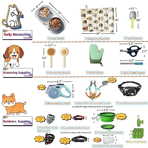 Puppy Kit,26 Pack Puppy Essential Starter Kit For Small And Medium Dogs,includes Dog Bed Blankets,Dog Grooming Tools,Puppy Training Bag,Dog Leashes Accessories,Dog Feeding Bowls And Dog Walking Kit,Perfect Welcome Home Gift For New Puppies 3 Puppy Kit,26 Pack Puppy Essential Starter Kit For Small And Medium Dogs,includes Dog Bed Blankets,Dog Grooming Tools,Puppy Training Bag,Dog Leashes Accessories,Dog Feeding Bowls And Dog Walking Kit,Perfect Welcome Home Gift For New Puppies