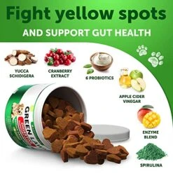 Grass Burn Spot Chews For Dogs - Dog Pee Lawn Spot Saver Caused By Dog Urine - Grass Treatment Rocks - Cranberry + Digestive Enzymes - Dog Urine Neutralizer For Lawn -Dog Supply Store 51wjmP1fHeL