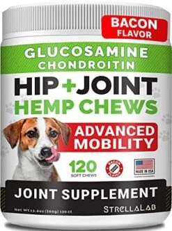 Hemp Treats - Glucosamine Dog Joint Supplement + Omega 3 - W/Hemp Oil - Chondroitin, MSM - Advanced Mobility Chews - Joint Pain Relief - Hip & Joint Care - Chicken Flavor - 120 Ct - Made In USA 24 Hemp Treats - Glucosamine Dog Joint Supplement + Omega 3 - W/Hemp Oil - Chondroitin, MSM - Advanced Mobility Chews - Joint Pain Relief - Hip & Joint Care - Chicken Flavor - 120 Ct - Made In USA -Dog Supply Store 51wuficKFRL. AC