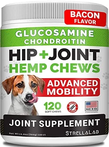 Hemp Treats - Glucosamine Dog Joint Supplement + Omega 3 - W/Hemp Oil - Chondroitin, MSM - Advanced Mobility Chews - Joint Pain Relief - Hip & Joint Care - Chicken Flavor - 120 Ct - Made In USA 13 Hemp Treats - Glucosamine Dog Joint Supplement + Omega 3 - W/Hemp Oil - Chondroitin, MSM - Advanced Mobility Chews - Joint Pain Relief - Hip & Joint Care - Chicken Flavor - 120 Ct - Made In USA - Image 11