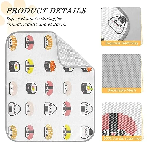 Washable Dog Cooling Mat Cute Japanese Food Summer Cats Sleeping Mat Sushi Dog Bed Mats 23.6 * 38.6inch Pet Ice Silk Sleep Kennel Pad Animal Sleep Bed For Home Outdoor Travel 7 Washable Dog Cooling Mat Cute Japanese Food Summer Cats Sleeping Mat Sushi Dog Bed Mats 23.6 * 38.6inch Pet Ice Silk Sleep Kennel Pad Animal Sleep Bed For Home Outdoor Travel - Image 5