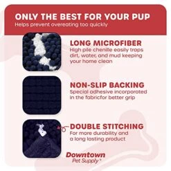 My Doggy Place Microfiber Dog Mat For Muddy Paws, 60" X 36" Navy Blue With Paw Print - Non-Slip, Absorbent And Quick-Drying Dog Paw Cleaning Mat, Washer And Dryer Safe - X-Large/Runner -Dog Supply Store 51xmnsVPjaL