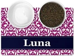 The Navy Knot Personalized Pet Mat - Waterproof & Non-Slip Pet Food Mat With Edges - Cats & Dogs Feeding Mats - Petfood, Water, Dish Bowls Pad - Gifts For Dog & Cat (10x16, Evergreen) -Dog Supply Store 51yBInZ1IKL. AC 2