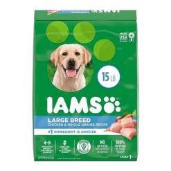 IAMS Adult High Protein Large Breed Dry Dog Food With Real Chicken, 15 Lb. Bag