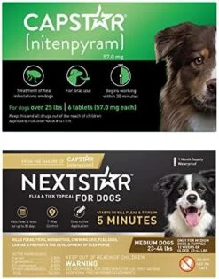 CAPSTAR (nitenpyram) Oral Flea Treatment For Dogs, Fast Acting Tablets Start Killing Fleas In 30 Minutes, Medium & Large Dogs (Over 25 Lbs), 6 Doses 20 CAPSTAR (nitenpyram) Oral Flea Treatment For Dogs, Fast Acting Tablets Start Killing Fleas In 30 Minutes, Medium & Large Dogs (Over 25 Lbs), 6 Doses -Dog Supply Store 51z6HrIop9L. AC