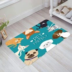 SIGOUYI Soft Cozy Non-Slip Door Mat - Low Profile, Absorb Water Floor Pad With Rubber Dots Backing, For Bathroom Living Room Bedroom Entrance 18x30in Mat, Friendly Pet Dog And Cat -Dog Supply Store 51zChes0TsL