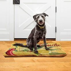 Poeticcity Yellow Mexican Food Tortilla, Hamburger, Burrito, Tequila Dog Cat Bed Mat Soft Crate Pad Mattress Cushion For Small Medium Pets, Anti Slip Sleeping Kennel Mat Washable & Dry 36x24 Inch -Dog Supply Store 51zKYhixi0L