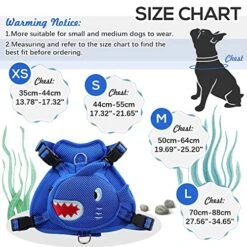 IDOMIK Dog Backpack No-Pull Pet Harness Vest With Saddle Bag Backpack, Cute Shark Shape Self Carrier Backpack Travel Camping Hiking, Adjustable Puppy Mesh Bag Vest With D-Ring For Small Medium Dogs -Dog Supply Store 51zggaydiBL