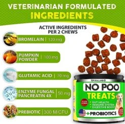 No Poo Chews - Coprophagia Stool Eating Deterrent For Dogs - Made In USA - Stop Eating Poop For Dogs - Prevent Dog From Eating Poop - Probiotics & Enzymes - Forbid For Dogs Chew -Dog Supply Store 6151ULwMZiL