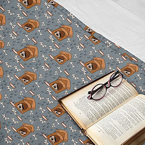 Lunarable Dog Bone Throw Blanket, Puppy Sleeping In Doghouse Pattern With Paw Printsnd Food Bowl Illustration, Flannel Fleece Accent Piece Soft Couch Cover For Adults, 50" X 70", Multicolor 7 Lunarable Dog Bone Throw Blanket, Puppy Sleeping In Doghouse Pattern With Paw Printsnd Food Bowl Illustration, Flannel Fleece Accent Piece Soft Couch Cover For Adults, 50" X 70", Multicolor - Image 5