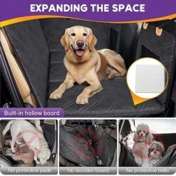 Loiion Back Seat Extender For Dogs,Dog Seat Cover For Back Seat,Pet Seat Cover With Mesh Window,Back Seat Covers For Car Travel Camping Air Mattress Dog Hammock For Car Truck SUV (Black)