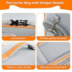 3 In 1 Pet Carrier Bag & Backpack, Portable Pet Bag - Folding Fabric Pet Carrier, Travel Carrier Bag For Dogs Or Cats, Collapsible Pet Handbag With Locking Safety Zippers & Pockets & Plush Mat -Dog Supply Store 61oF6278oSL