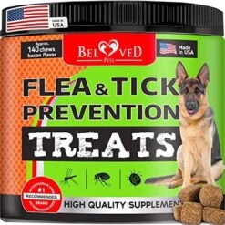 Beloved Pets Flea And Tick Prevention Chewable Pills For Dogs - Revolution Oral Flea Treatment For Pets - Pest Control & Natural Defense - Chewables Small Tablets Made In USA… (Bacon) -Dog Supply Store 61r II97ZuL. AC