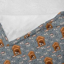Lunarable Dog Bone Throw Blanket, Puppy Sleeping In Doghouse Pattern With Paw Printsnd Food Bowl Illustration, Flannel Fleece Accent Piece Soft Couch Cover For Adults, 50" X 70", Multicolor 17 Lunarable Dog Bone Throw Blanket, Puppy Sleeping In Doghouse Pattern With Paw Printsnd Food Bowl Illustration, Flannel Fleece Accent Piece Soft Couch Cover For Adults, 50" X 70", Multicolor -Dog Supply Store 61tYmwSVgGS