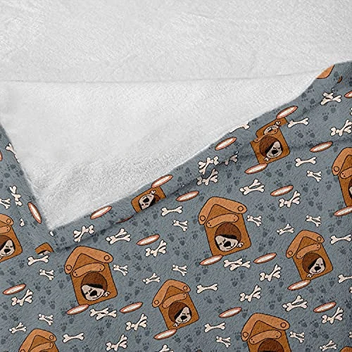 Lunarable Dog Bone Throw Blanket, Puppy Sleeping In Doghouse Pattern With Paw Printsnd Food Bowl Illustration, Flannel Fleece Accent Piece Soft Couch Cover For Adults, 50" X 70", Multicolor 8 Lunarable Dog Bone Throw Blanket, Puppy Sleeping In Doghouse Pattern With Paw Printsnd Food Bowl Illustration, Flannel Fleece Accent Piece Soft Couch Cover For Adults, 50" X 70", Multicolor - Image 6