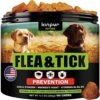 Flea And Tick Prevention Chewable For Dogs - No Collars, No Mess - Easy Help With Flea And Tick For Dogs - American Quality - For All Breeds And Ages - Duck-Flavored Treats - 180 Flea Chews For Dogs -Dog Supply Store 61zXqApv8KL